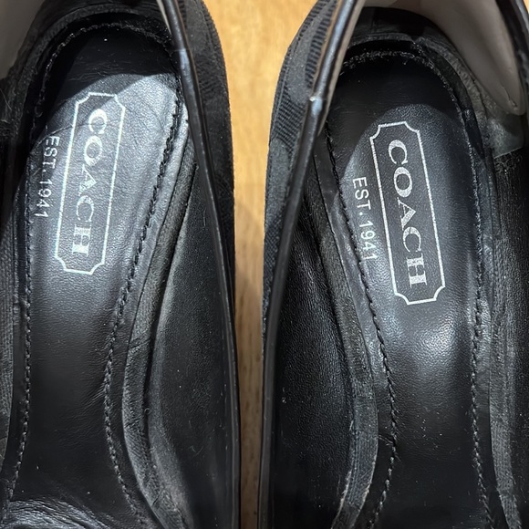 Coach Kerryann Signature Black Jacquard Black Wedge Heels. - Picture 5 of 10